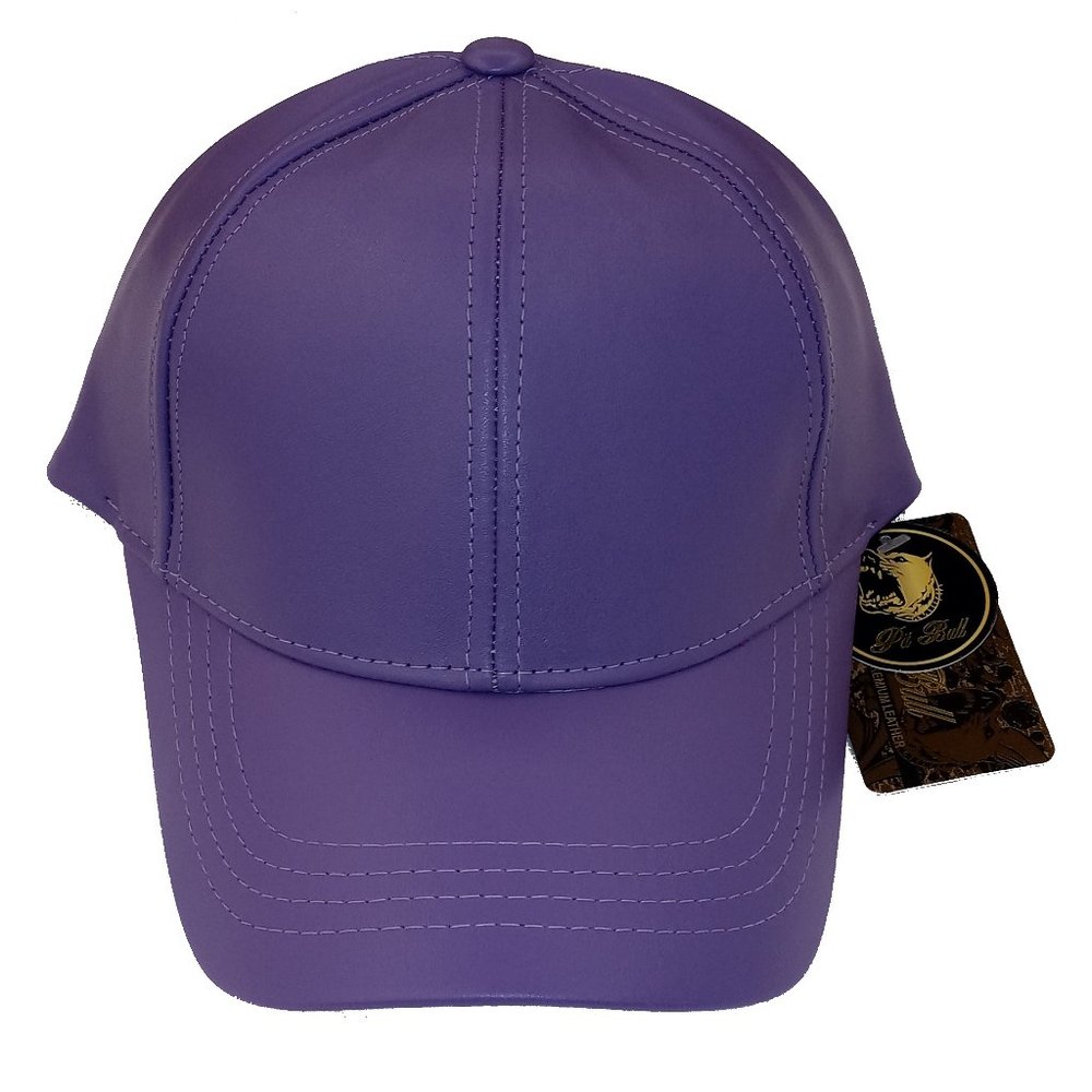Purple Leather Cap
